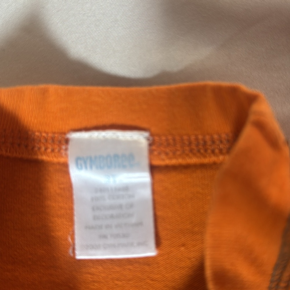 Gymboree Boys Orange T-Shirt and Plaid Shorts Set. - Picture 2 of 8